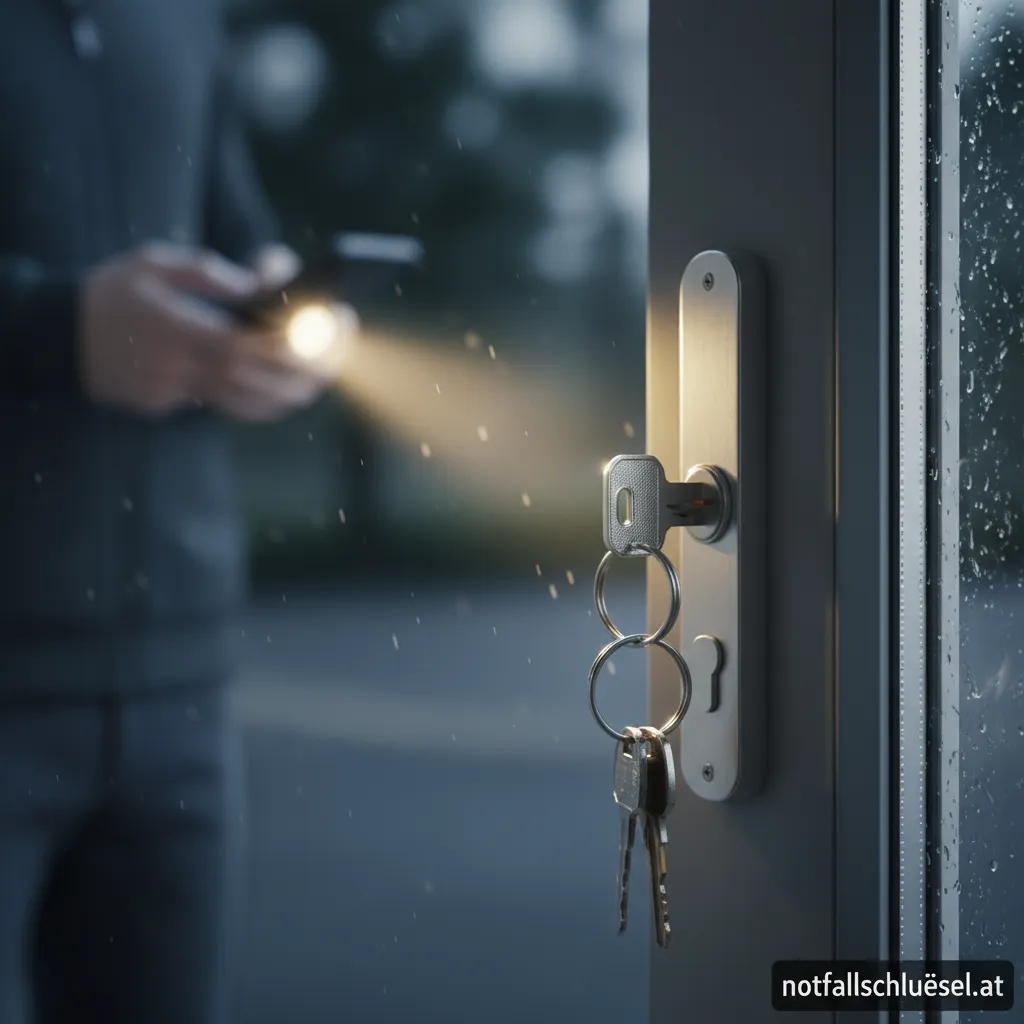 Schlüsseldienst-Monteur bei einer 24h Türöffnung einer Wohnungstür