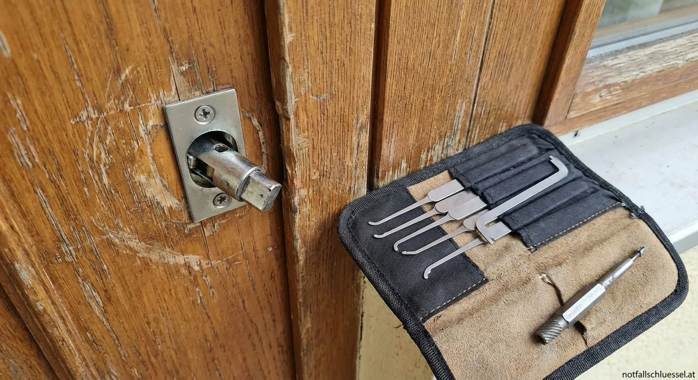 Defektes Türschloss mit Riegelbruch Reparatur