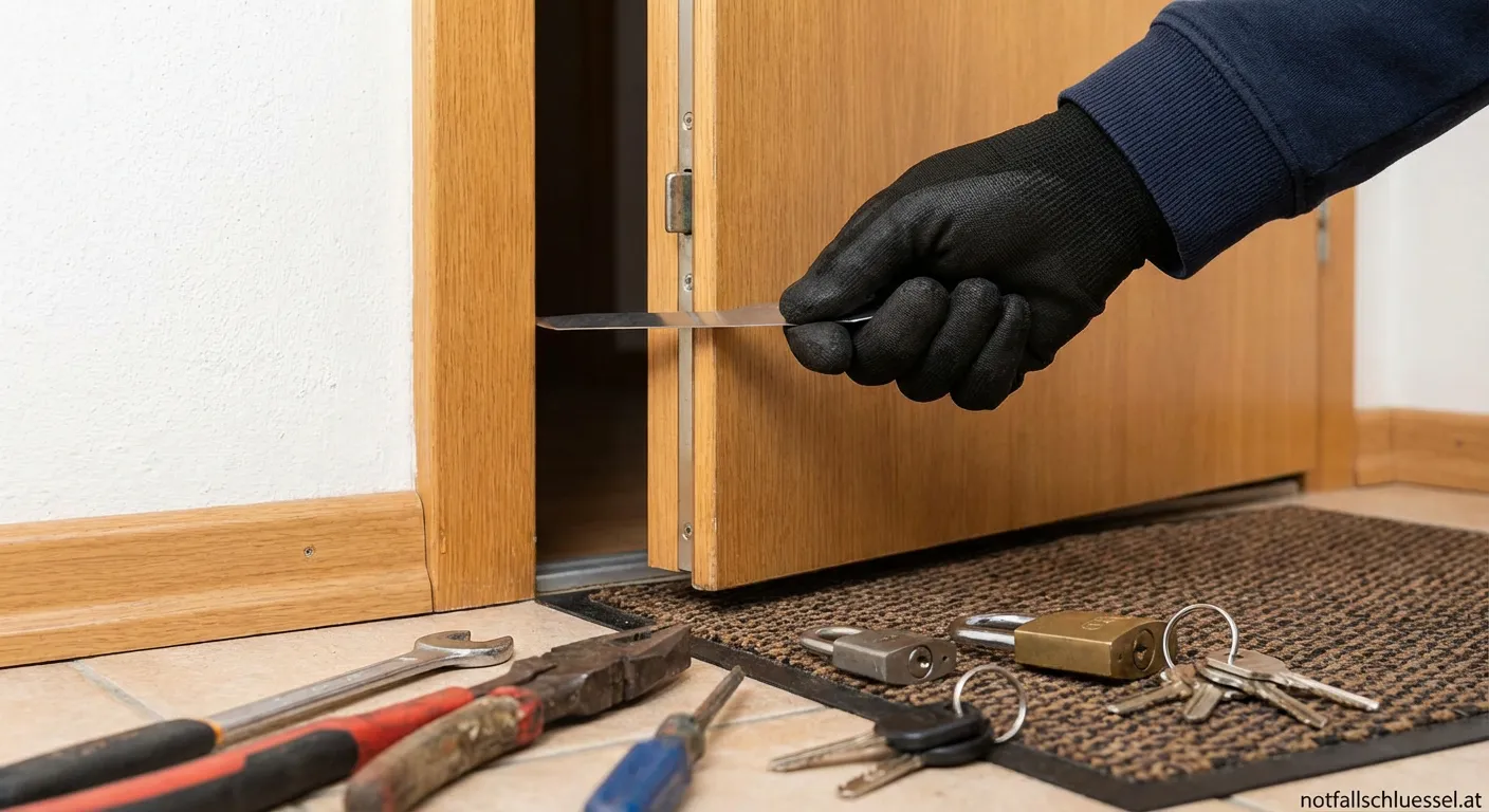 Falzblech Tür öffnen mit professionellem Werkzeug