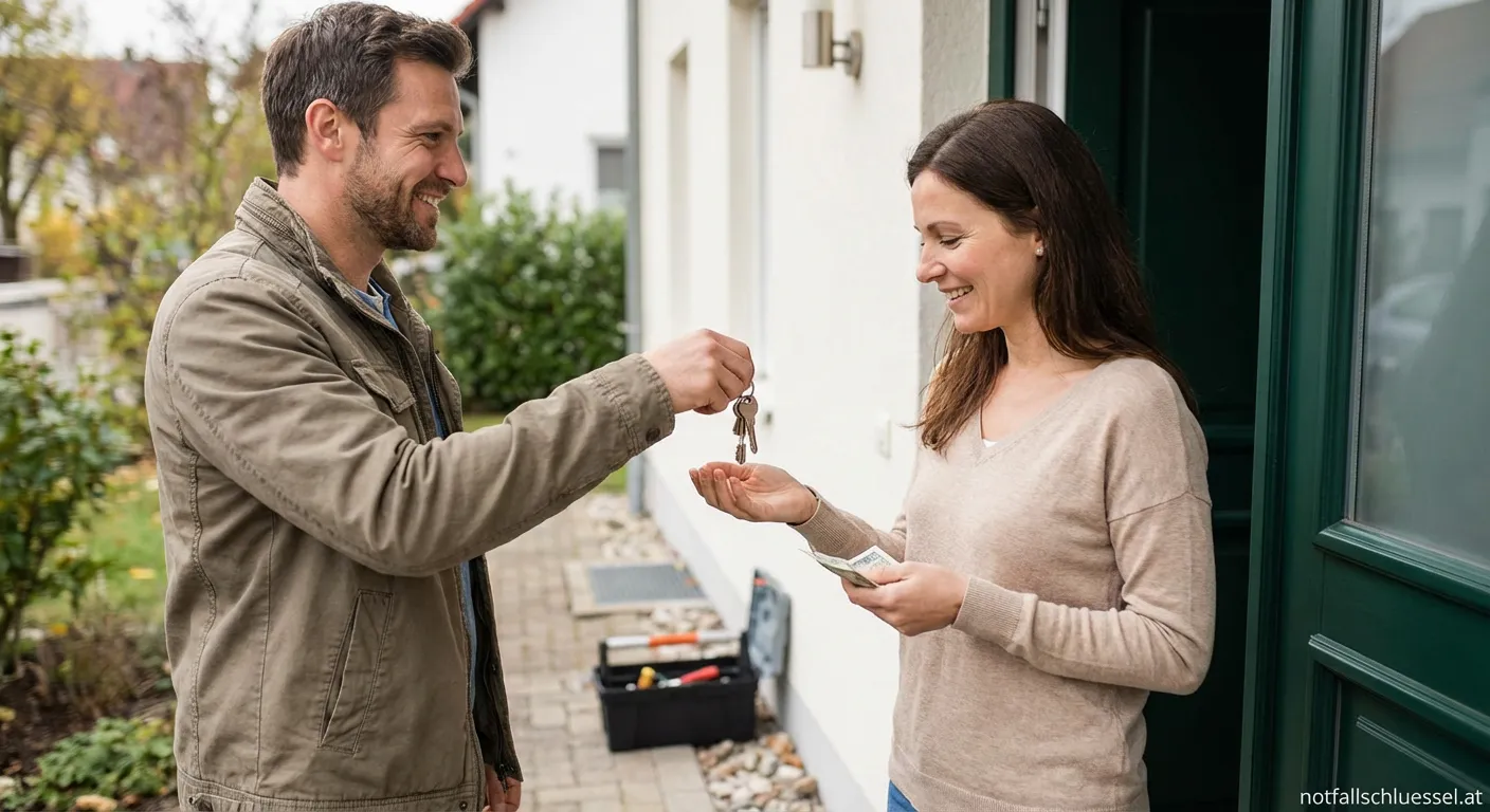 Techniker öffnet eine Tür mit Spezialwerkzeug