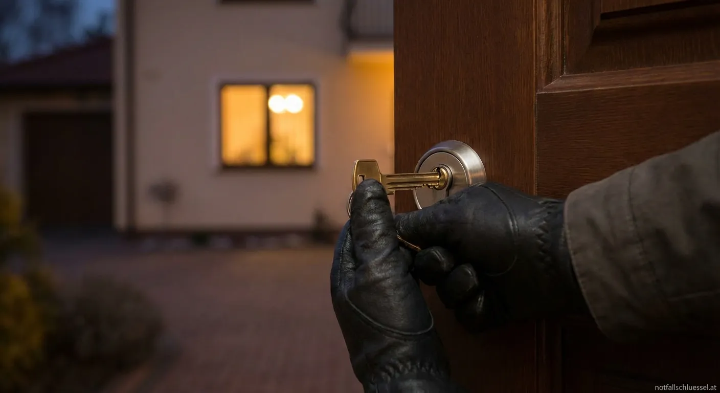 Professioneller Schlüsseldienst Klien bei der Arbeit an einer Haustür