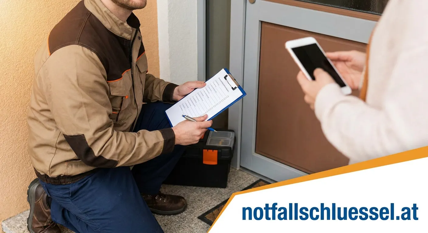 Fachmann öffnet Wohnungstür mit Spezialwerkzeug