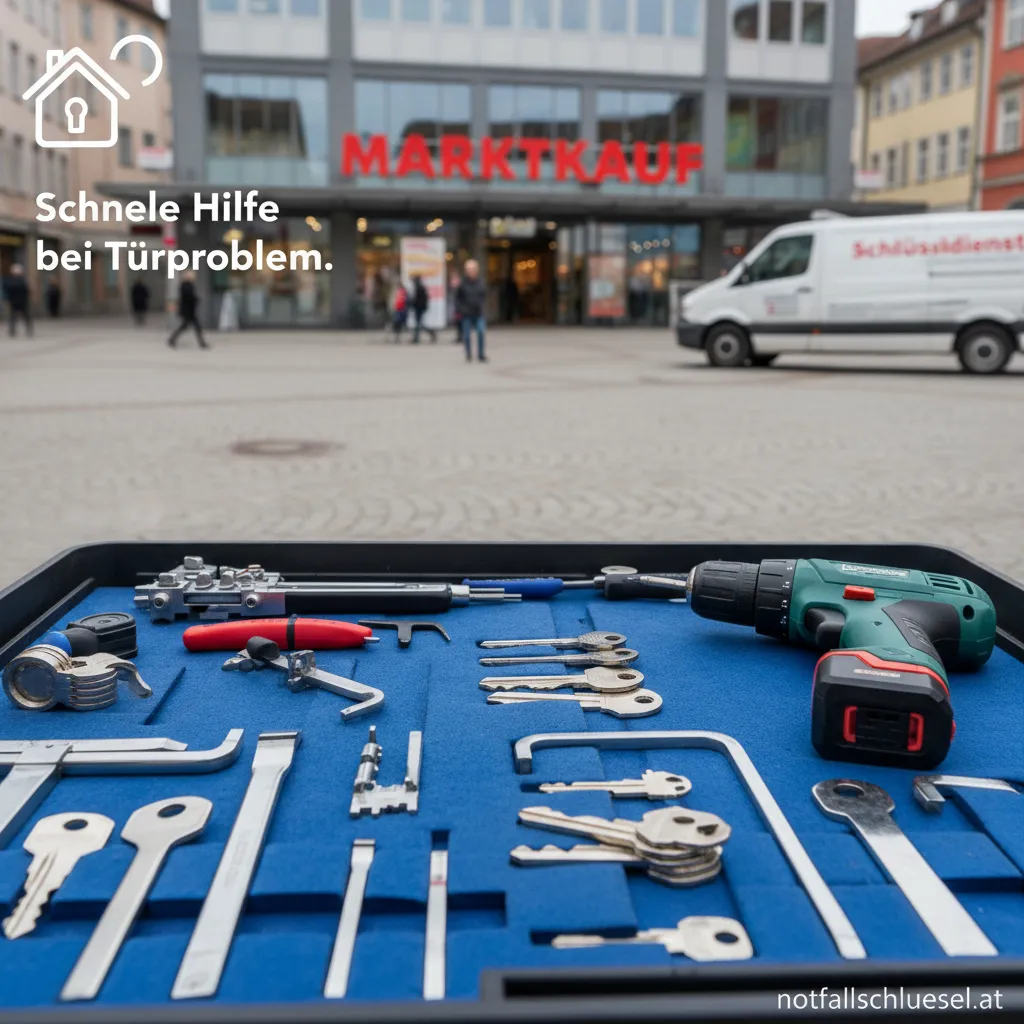 Monteur vom Schlüsseldienst Marktkauf bei der Arbeit